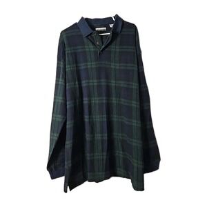 American Weekend‎ Long Sleeve Cotton Pullover Shirt 3/4 Button Plaid Size Large